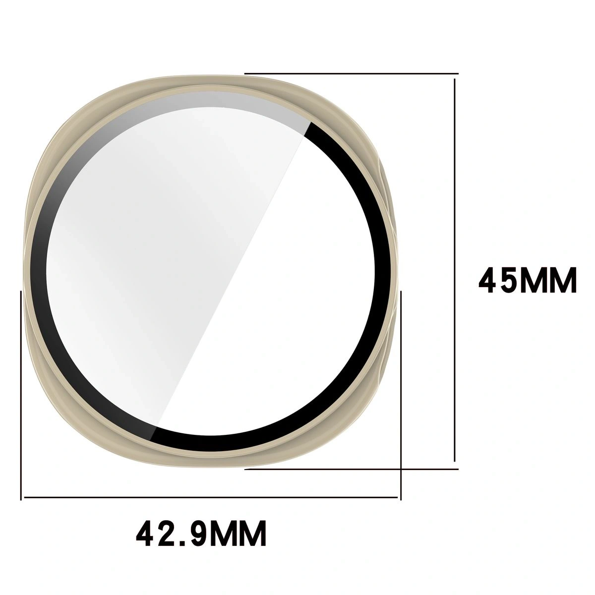 Kryt Bizon Case+Glass Watch Samsung Galaxy Watch 8 40mm beige
