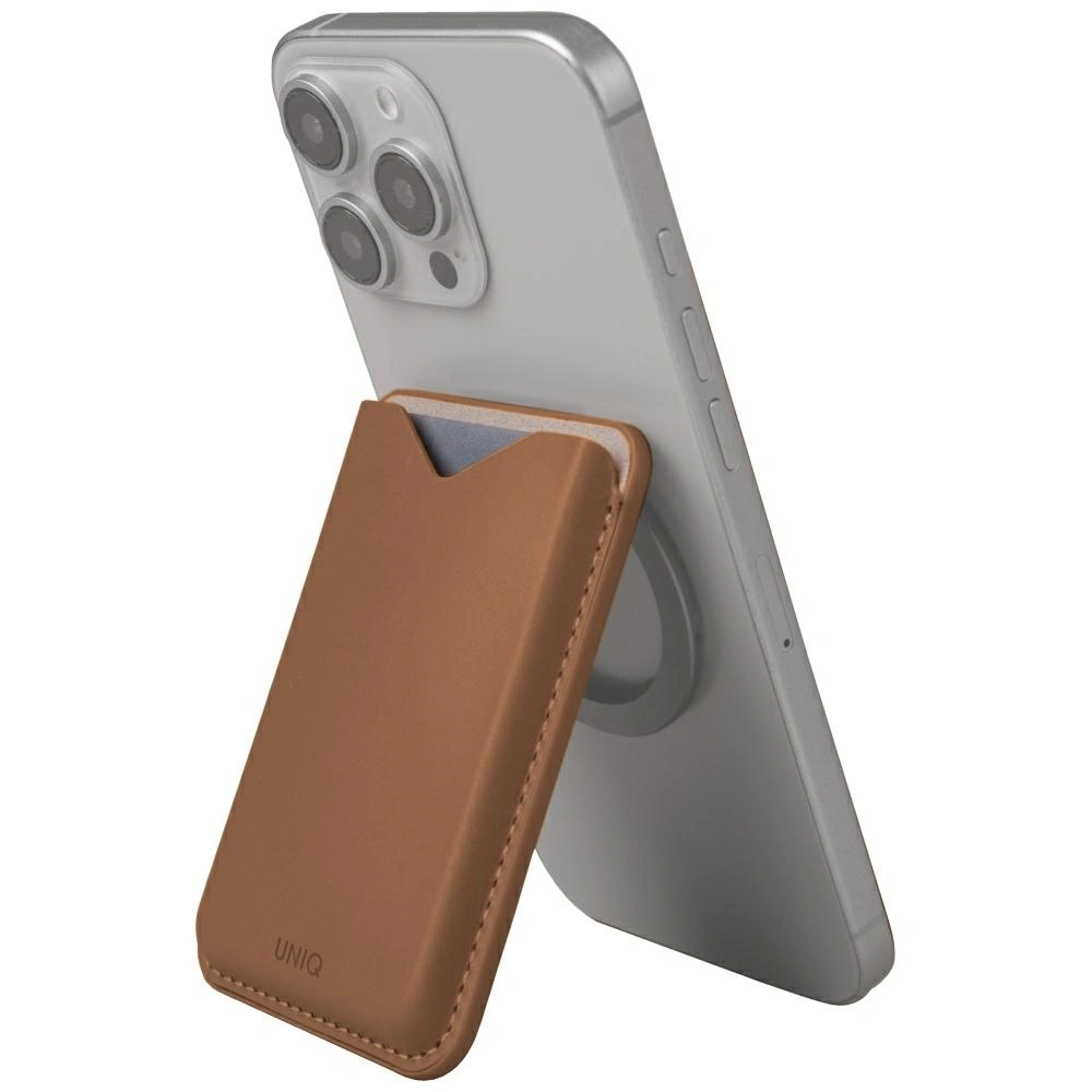 Knížkové pouzdro UNIQ Lyden Evo magnetic wallet with stand function caramel