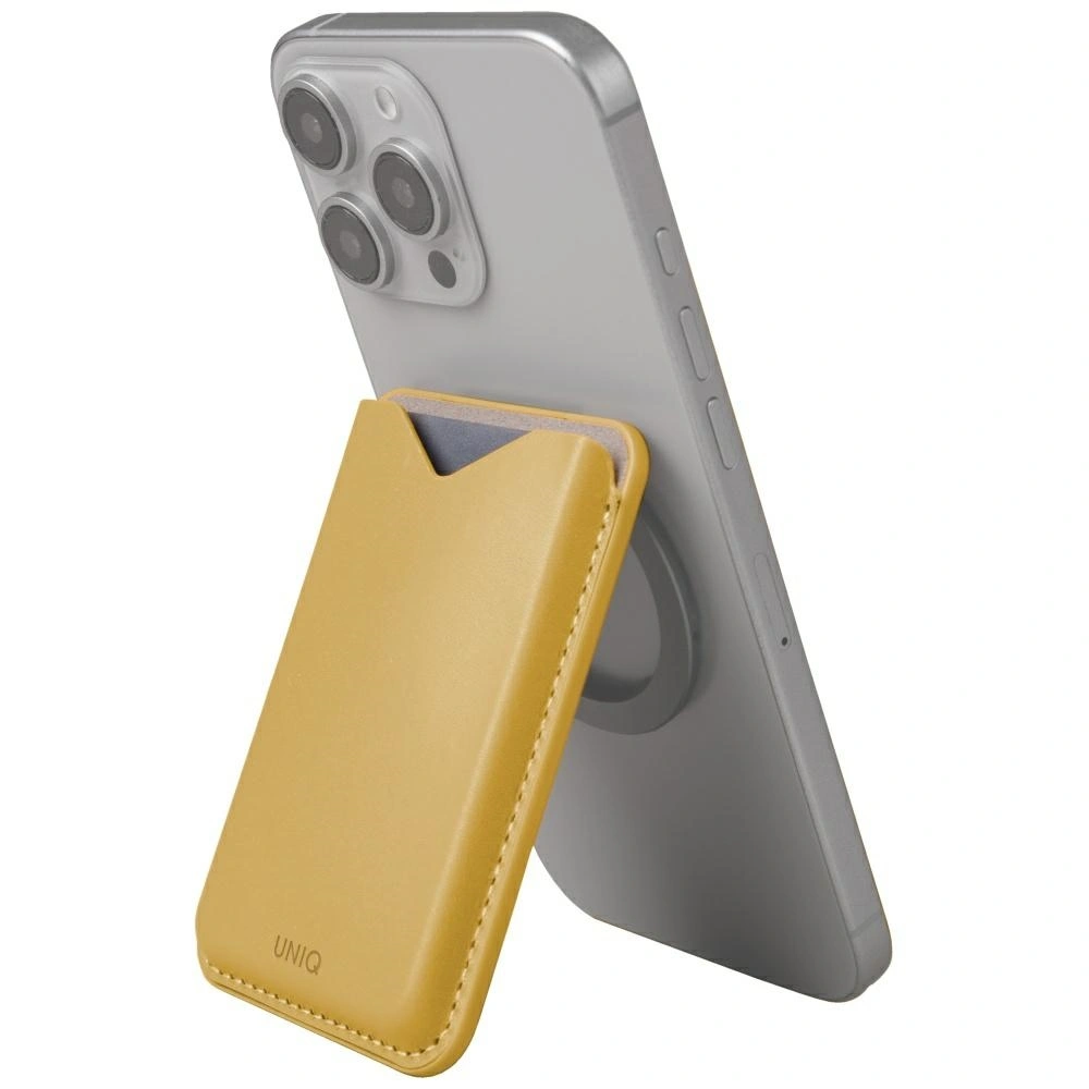Knížkové pouzdro UNIQ Lyden Evo magnetic wallet with stand function yellow