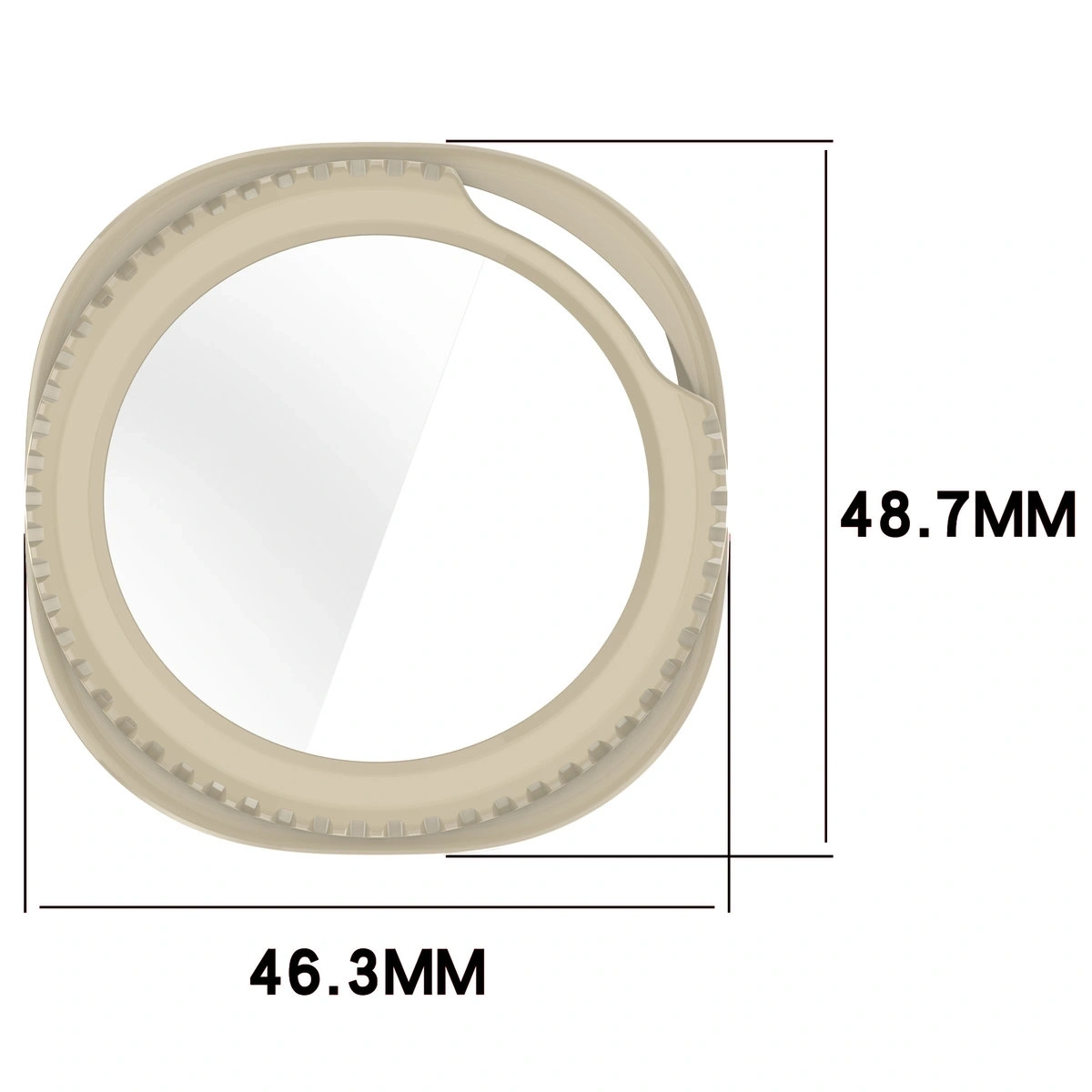 Kryt Bizon Case+Glass Watch Samsung Galaxy Watch 8 Classic 46mm beige