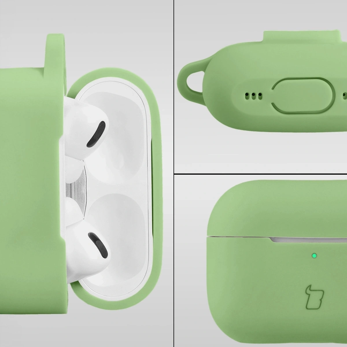 Kryt Bizon Case Headphone Silicone Apple AirPods Pro 2 light green