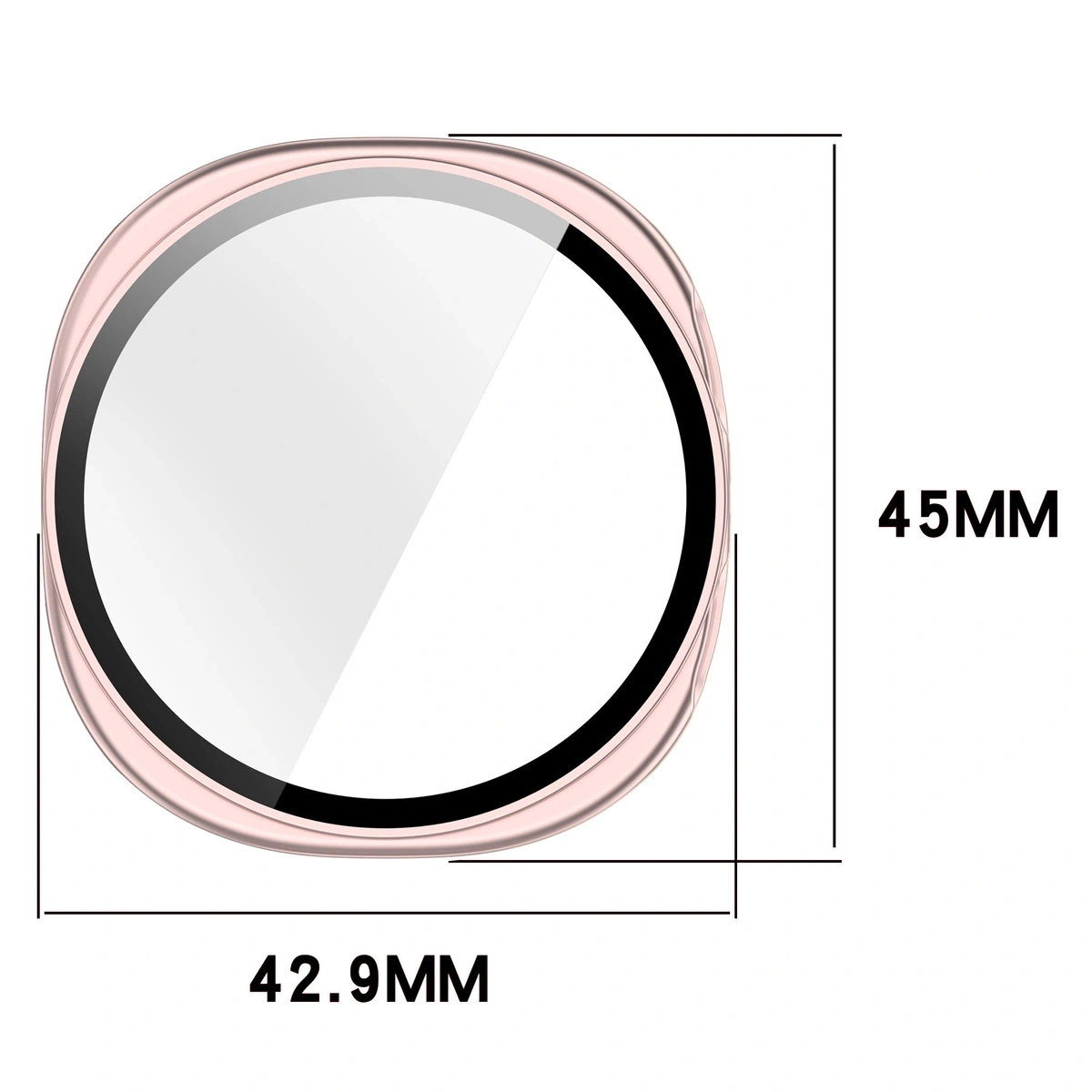 Kryt Bizon Case+Glass Watch Samsung Galaxy Watch 8 40mm satin pink