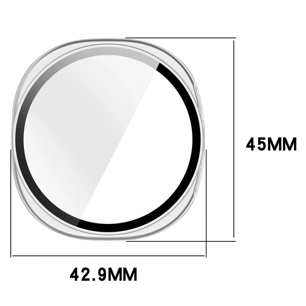 Kryt Bizon Case+Glass Watch Samsung Galaxy Watch 8 40mm satin silver