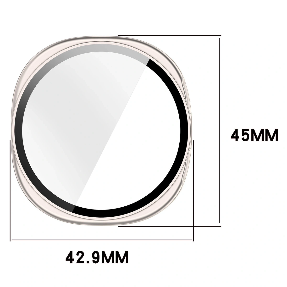 Kryt Bizon Case+Glass Watch Samsung Galaxy Watch 8 40mm champagne