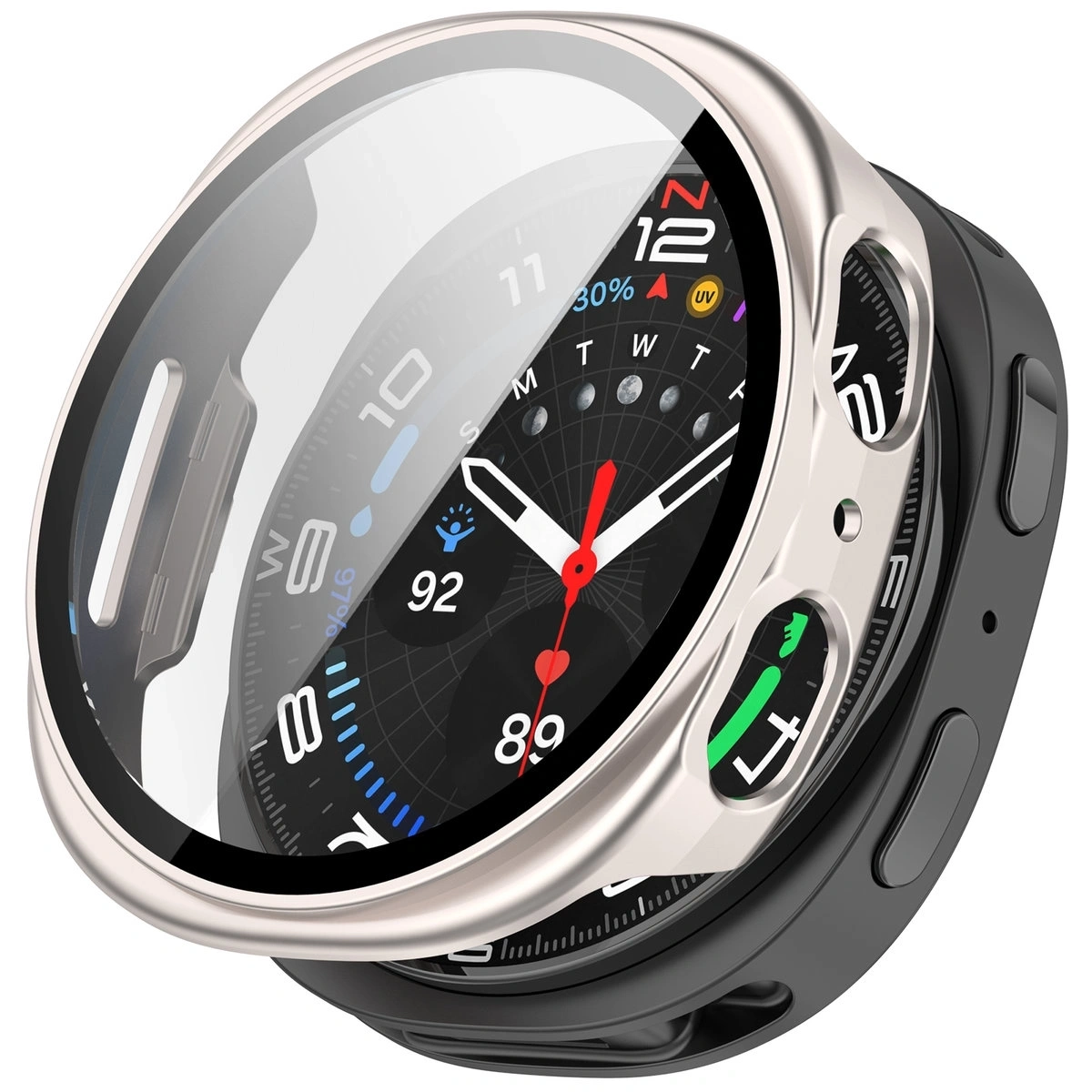 Kryt Bizon Case+Glass Watch Samsung Galaxy Watch 8 40mm champagne
