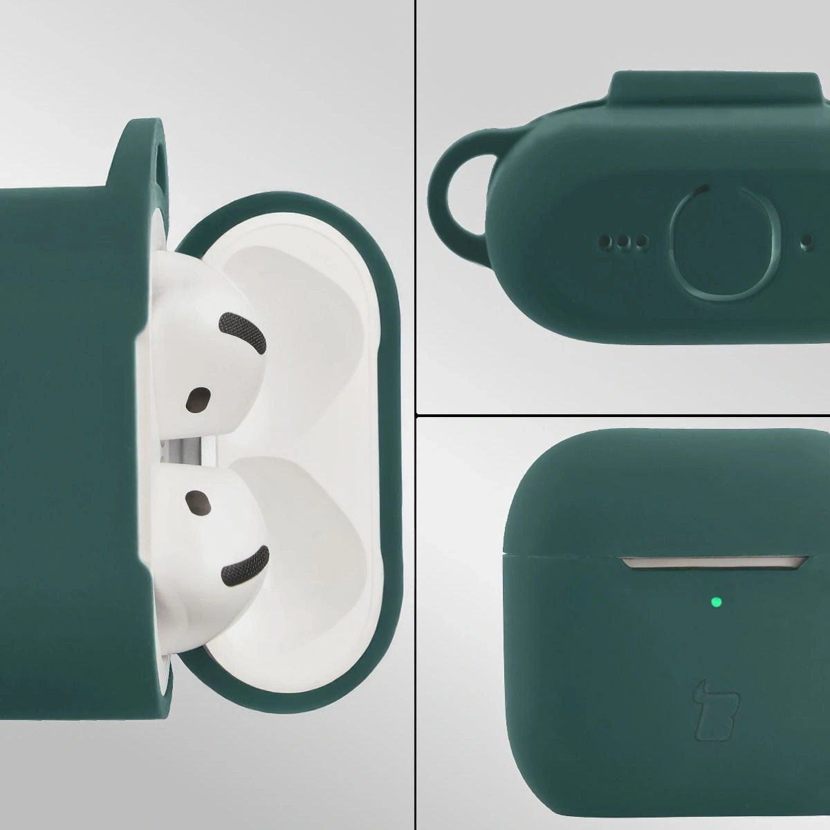Kryt Bizon Case Headphone Silicone Apple AirPods 4 dark green