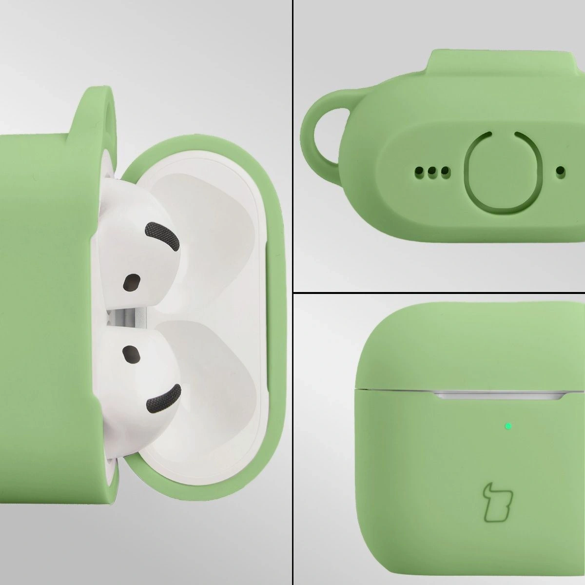 Kryt Bizon Case Headphone Silicone Apple AirPods 4 light green