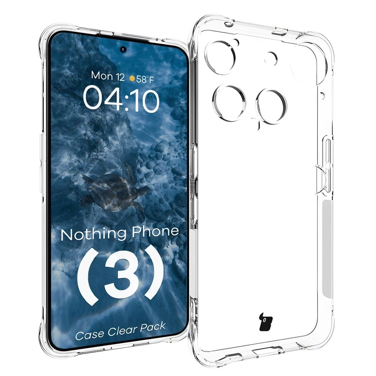 Kryt Bizon Case Clear Pack case + 2x tempered glass Nothing Phone (3)