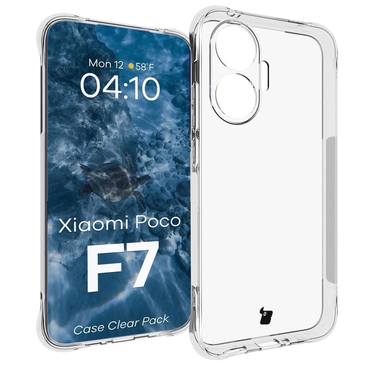 Kryt Bizon Case Clear Pack case + 2x tempered glass Xiaomi POCO F7