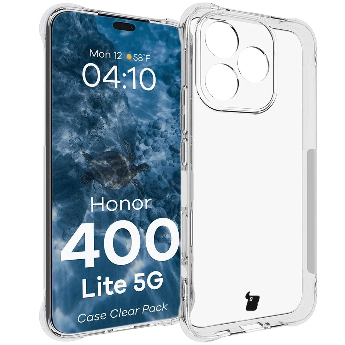 Kryt Bizon Case Clear Pack case + 2x screen film Honor 400 Lite
