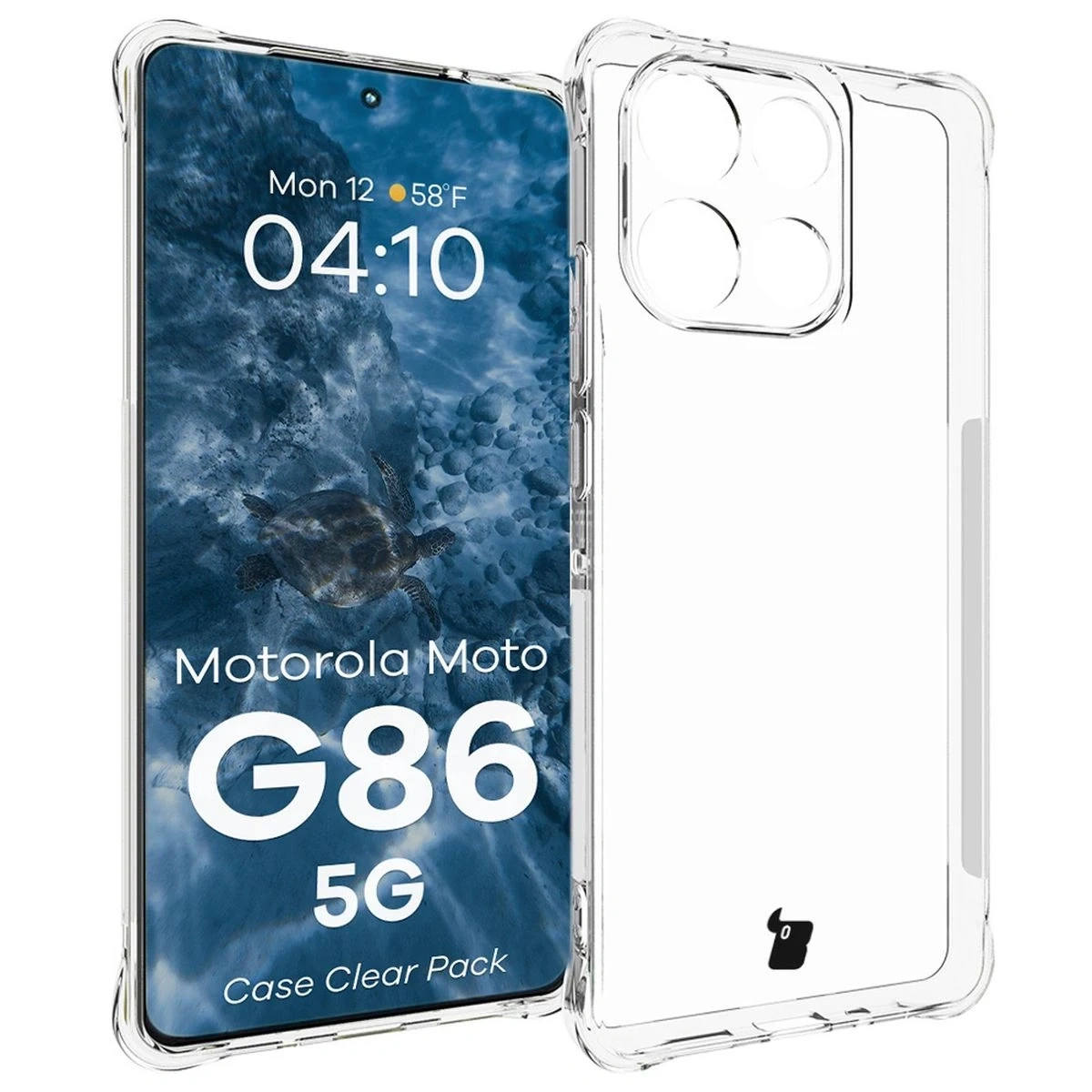 Kryt Bizon Case Clear Pack case + 2x screen film Motorola Moto G86 5G