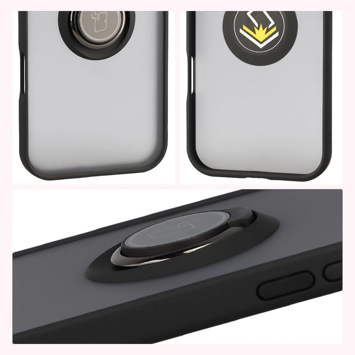 Kryt Bizon Case Hybrid Ring Apple iPhone Air smoked with a black frame