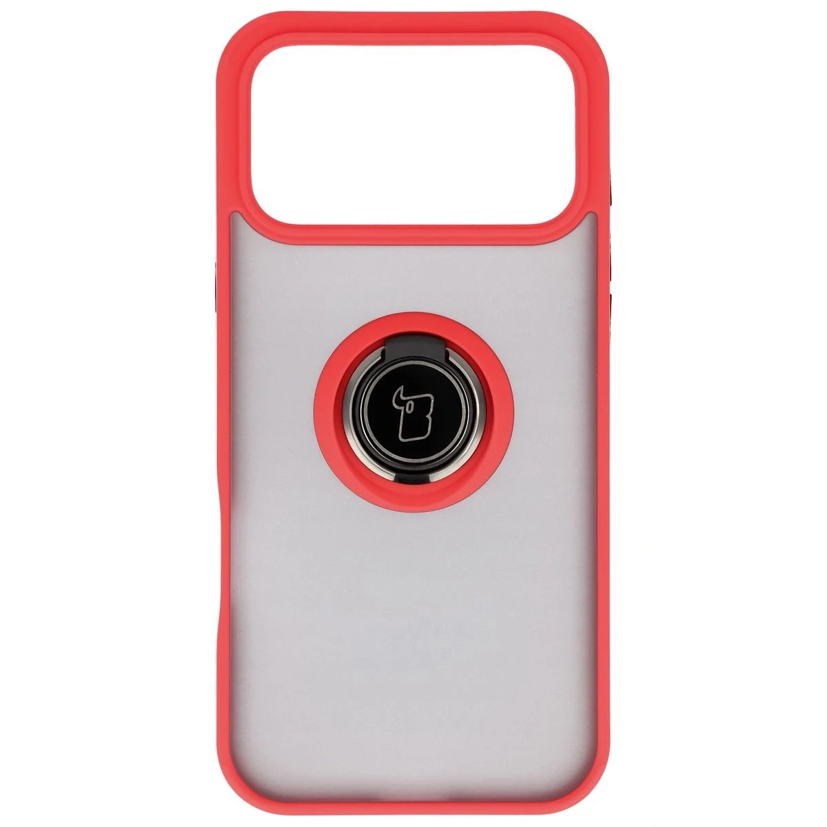 Kryt Bizon Case Hybrid Ring Apple iPhone 17 Pro Max smoky with a red frame