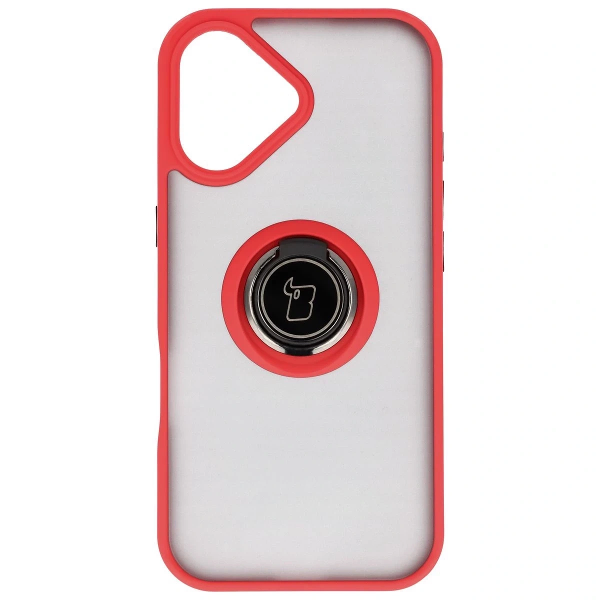 Kryt Bizon Case Hybrid Ring Apple iPhone 17 smoky with a red frame