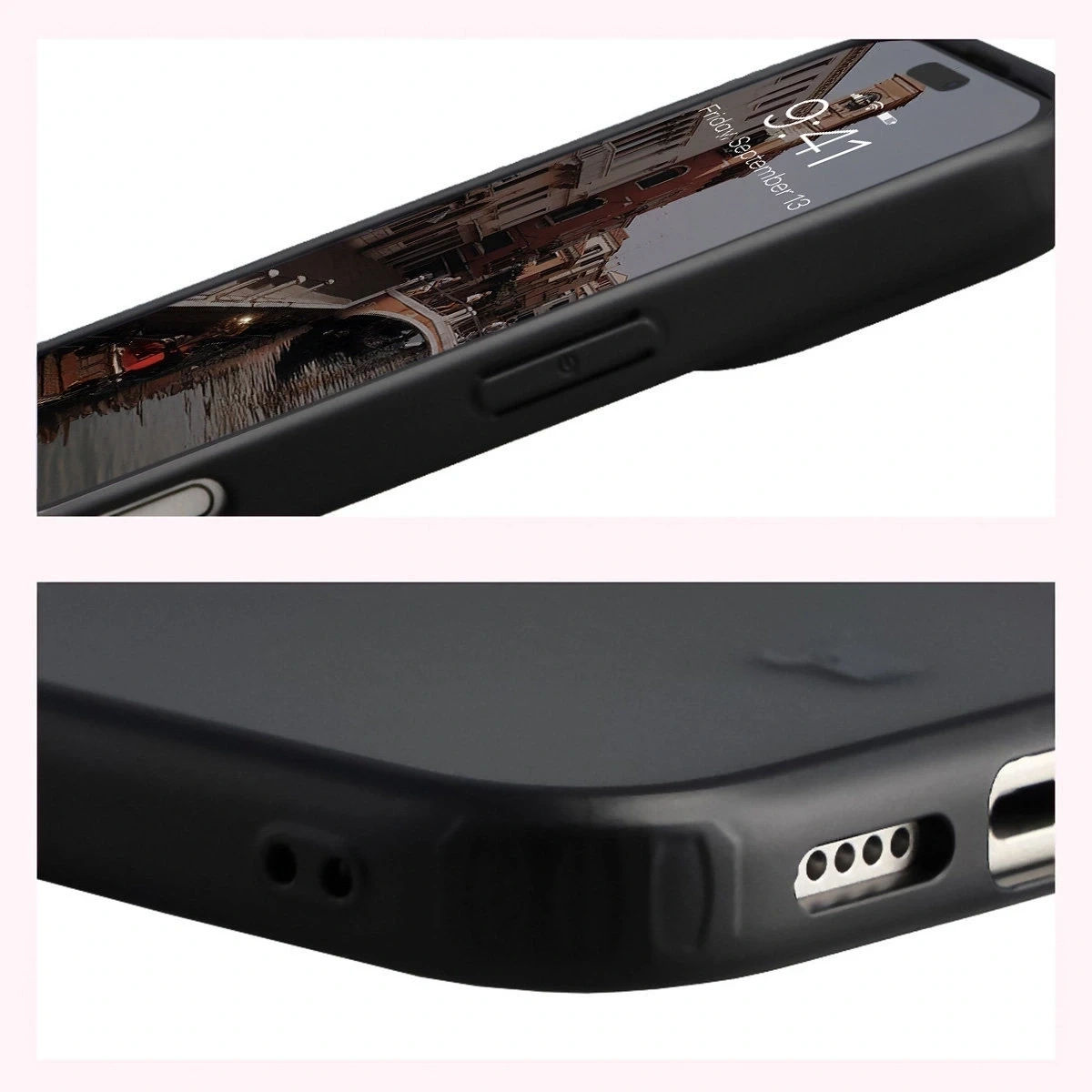 Kryt Bizon Case Angelo Apple iPhone 17 smoked with a black frame