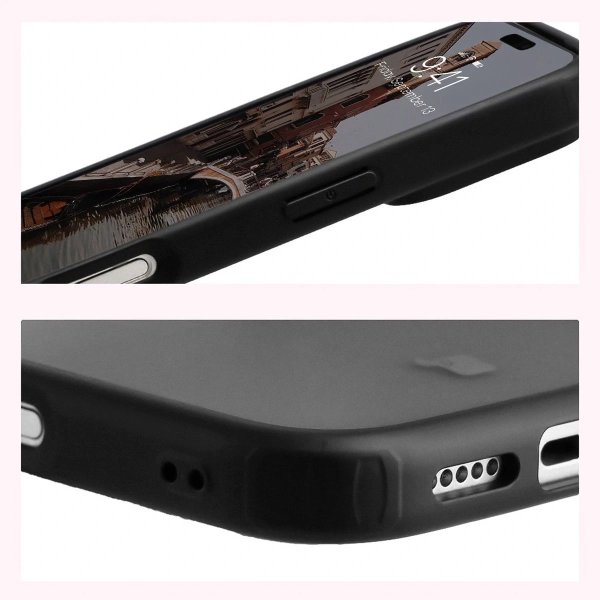 Kryt Bizon Case Angelo Apple iPhone 17 Pro smoked with a black frame