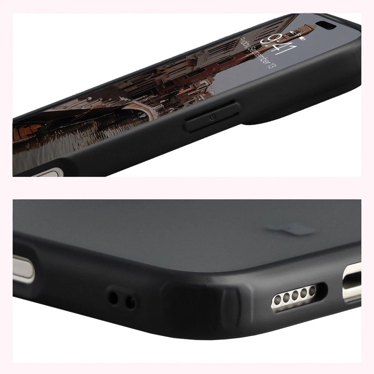 Kryt Bizon Case Angelo Apple iPhone 17 Pro Max smoked with a black frame