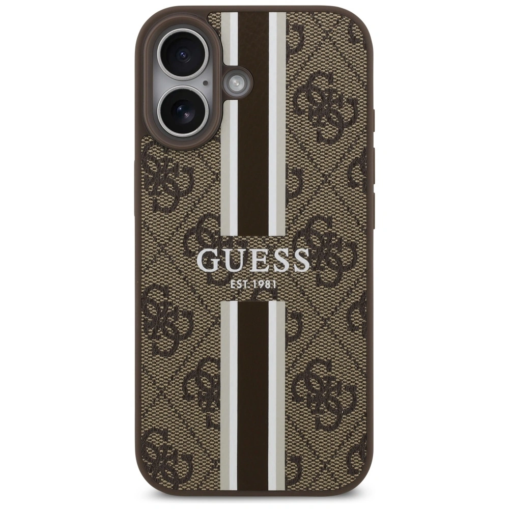 Kryt Guess 4G Printed Stripes MagSafe Apple iPhone 17 brown
