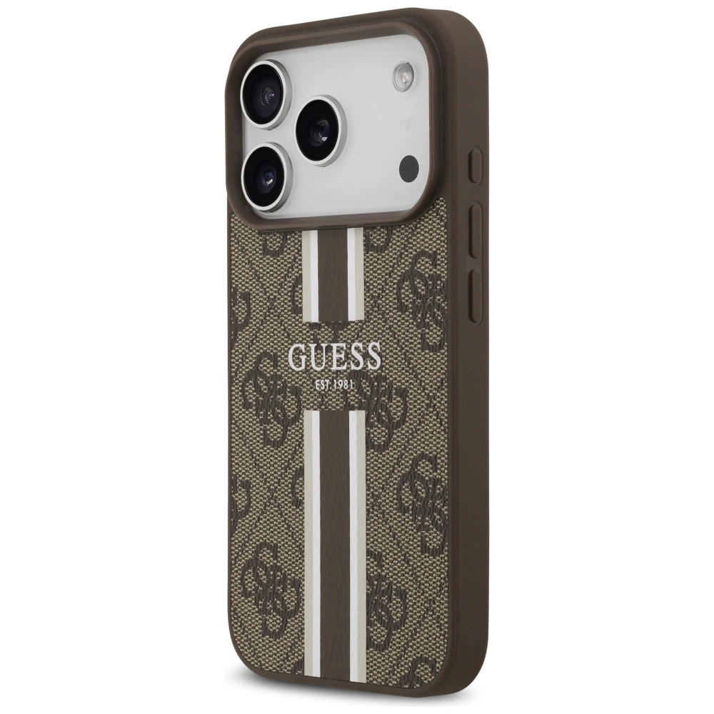 Kryt Guess 4G Printed Stripes MagSafe Apple iPhone 17 Pro brown