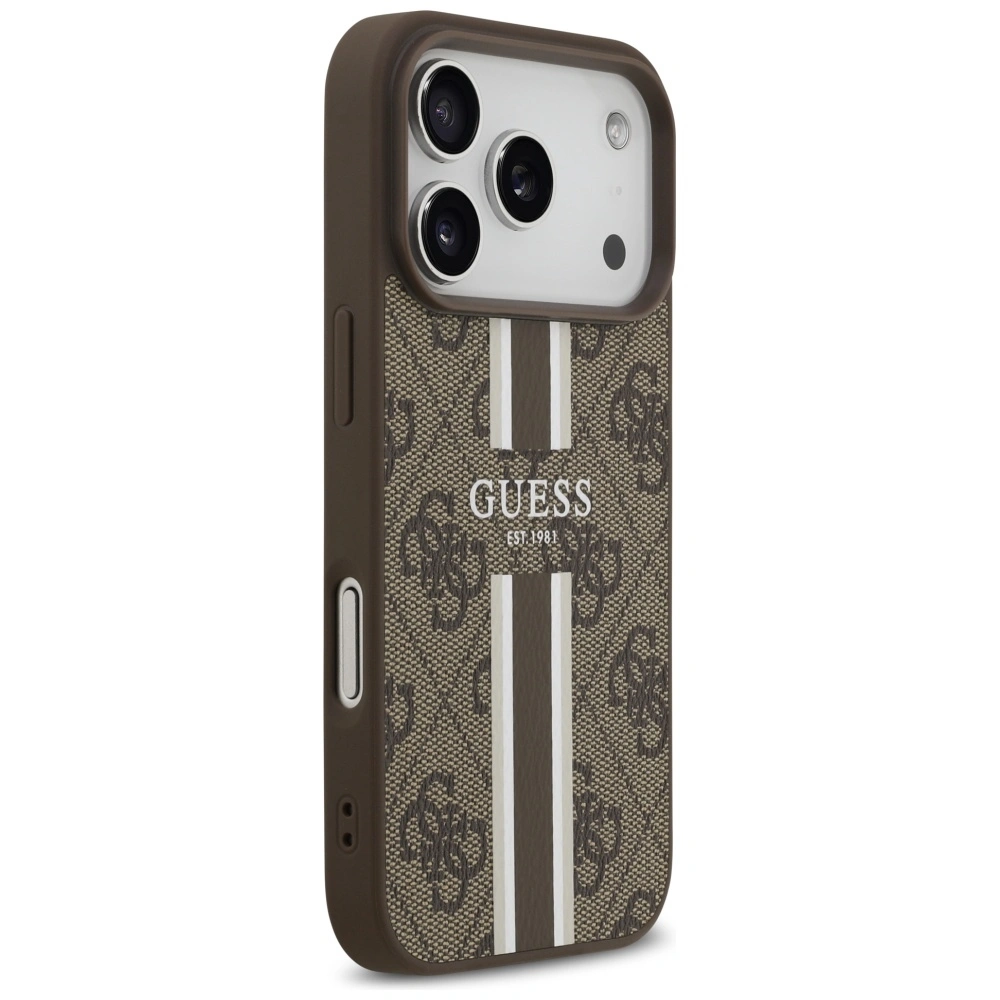 Kryt Guess 4G Printed Stripes MagSafe Apple iPhone 17 Pro brown