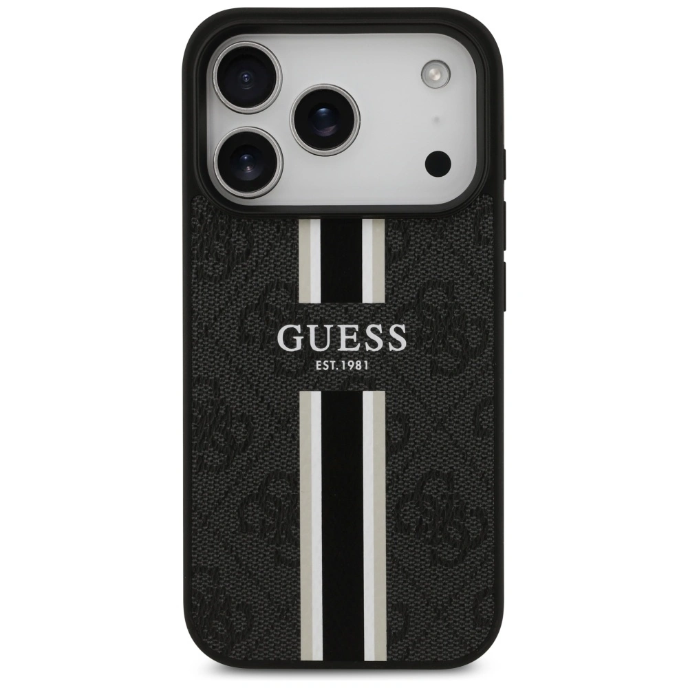 Kryt Guess 4G Printed Stripes MagSafe Apple iPhone 17 Pro black