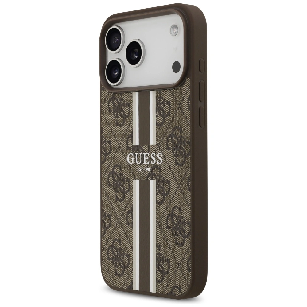 Kryt Guess 4G Printed Stripes MagSafe Apple iPhone 17 Pro Max brown