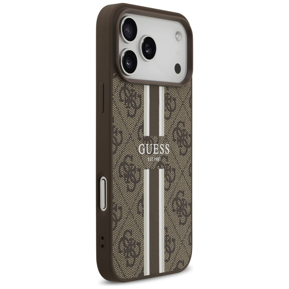 Kryt Guess 4G Printed Stripes MagSafe Apple iPhone 17 Pro Max brown
