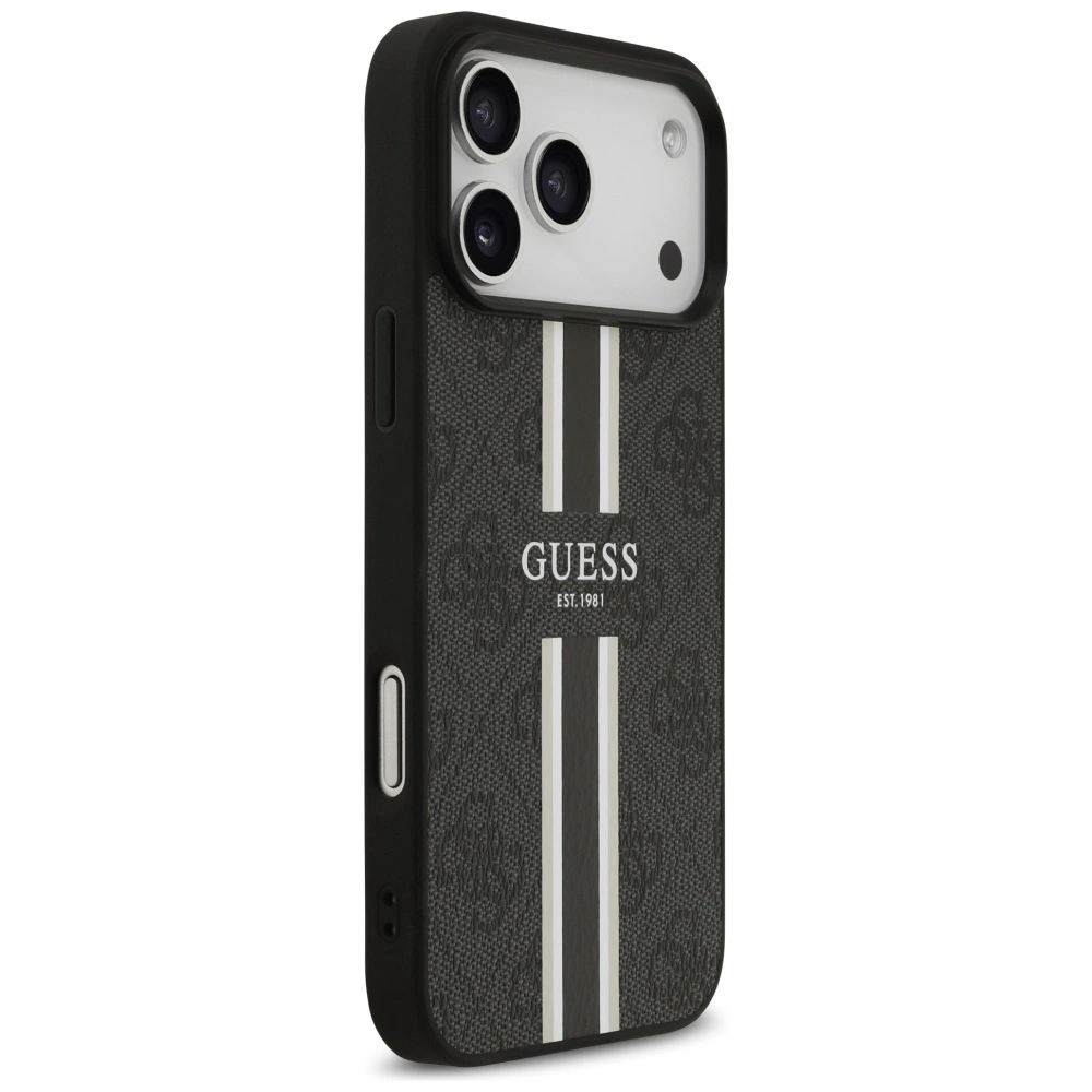 Kryt Guess 4G Printed Stripes MagSafe Apple iPhone 17 Pro Max black