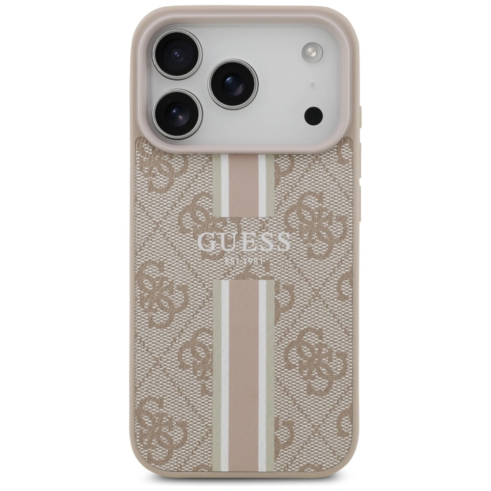 Kryt Guess 4G Printed Stripes MagSafe Apple iPhone 17 Pro pink