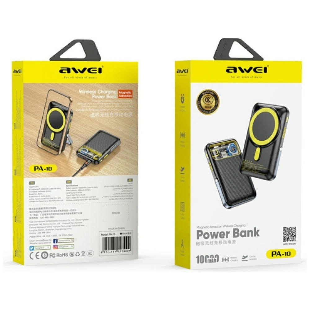 AWEI PA-10 10000mAh 20W Powerbank MagSafe black