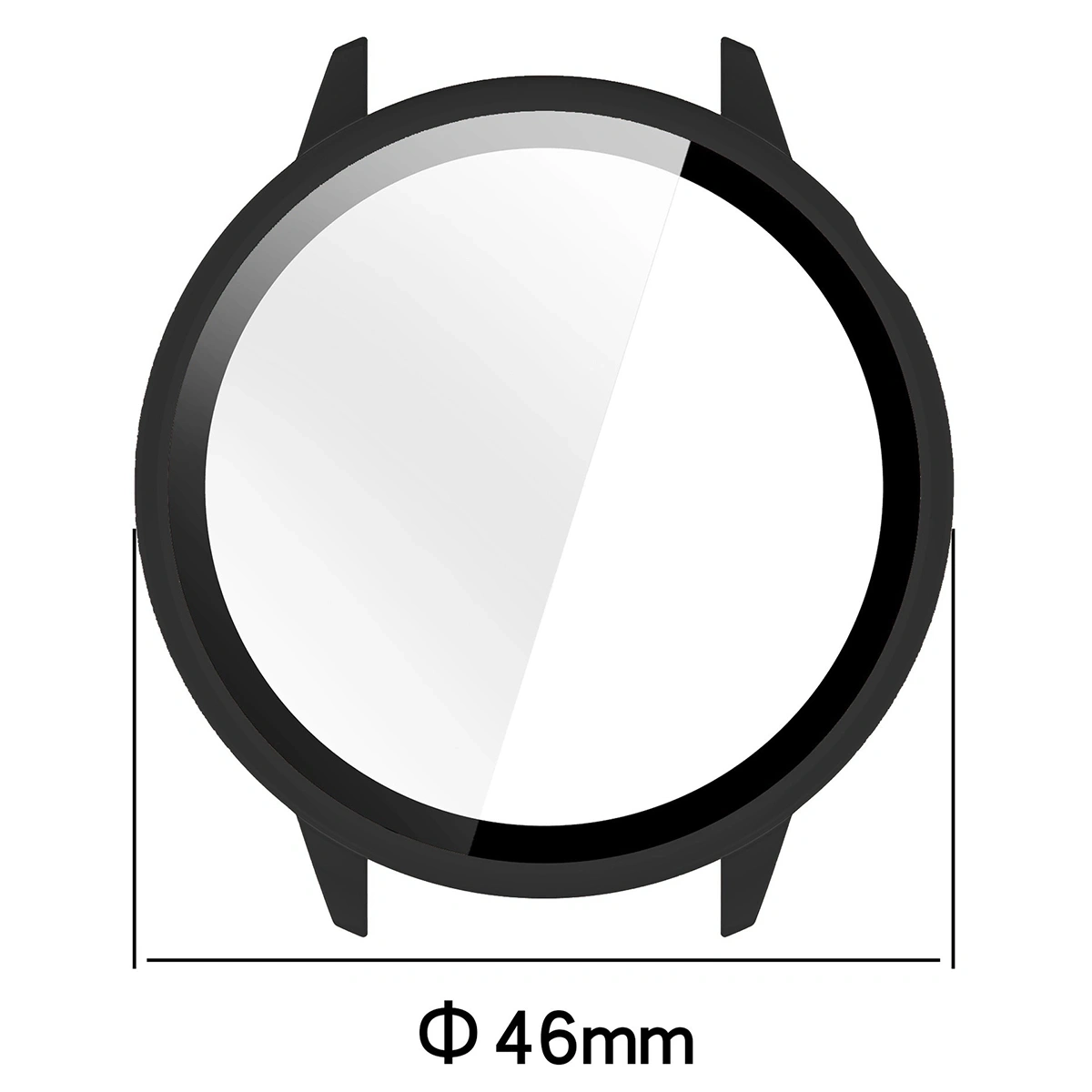 Kryt Bizon Case+Glass Watch case with glass for OnePlus Watch 3 43mm black