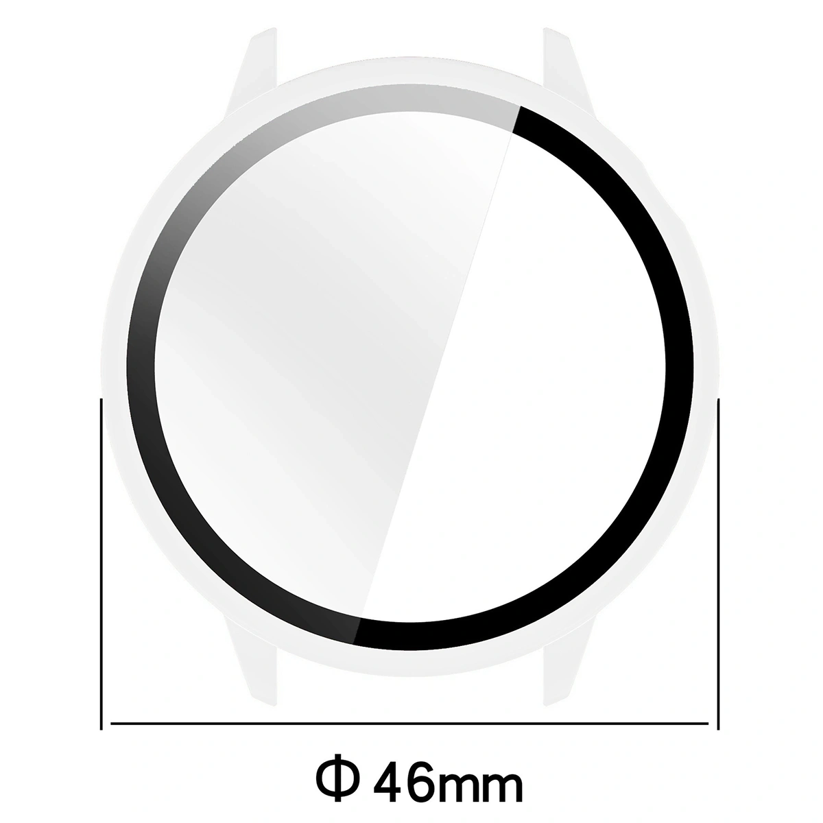 Kryt Bizon Case+Glass Watch Case with Glass for OnePlus Watch 3 43mm Transparent