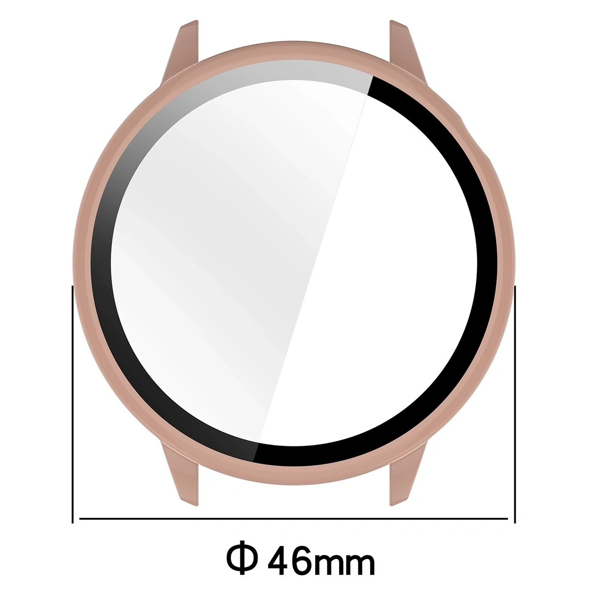 Kryt Bizon Case+Glass Watch Case with Glass for OnePlus Watch 3 43mm Pink