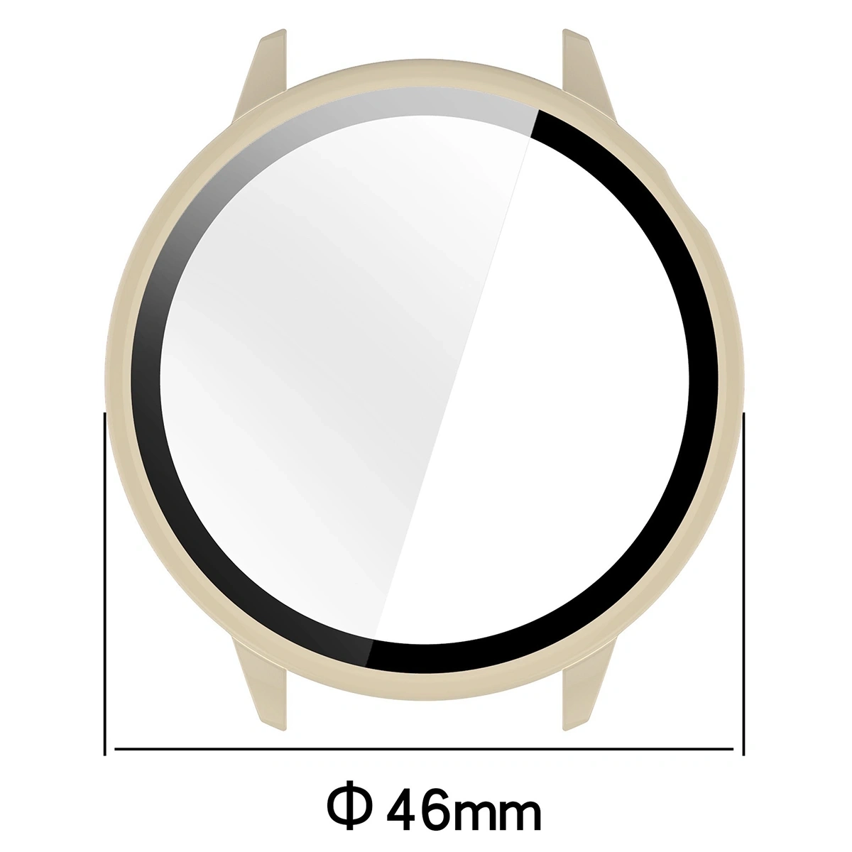 Kryt Bizon Case+Glass Watch Case with Glass for OnePlus Watch 3 43mm beige