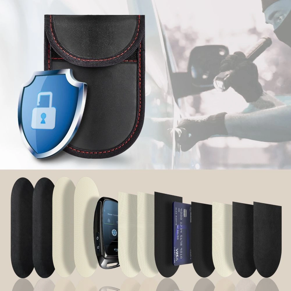 Kryt Tech-Protect KLR100 Pouch Keyless RFID Signal Blocker Case Black/red