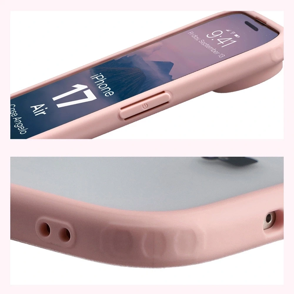 Kryt Bizon Case Angelo Apple iPhone Air semi-transparent with a light pink frame