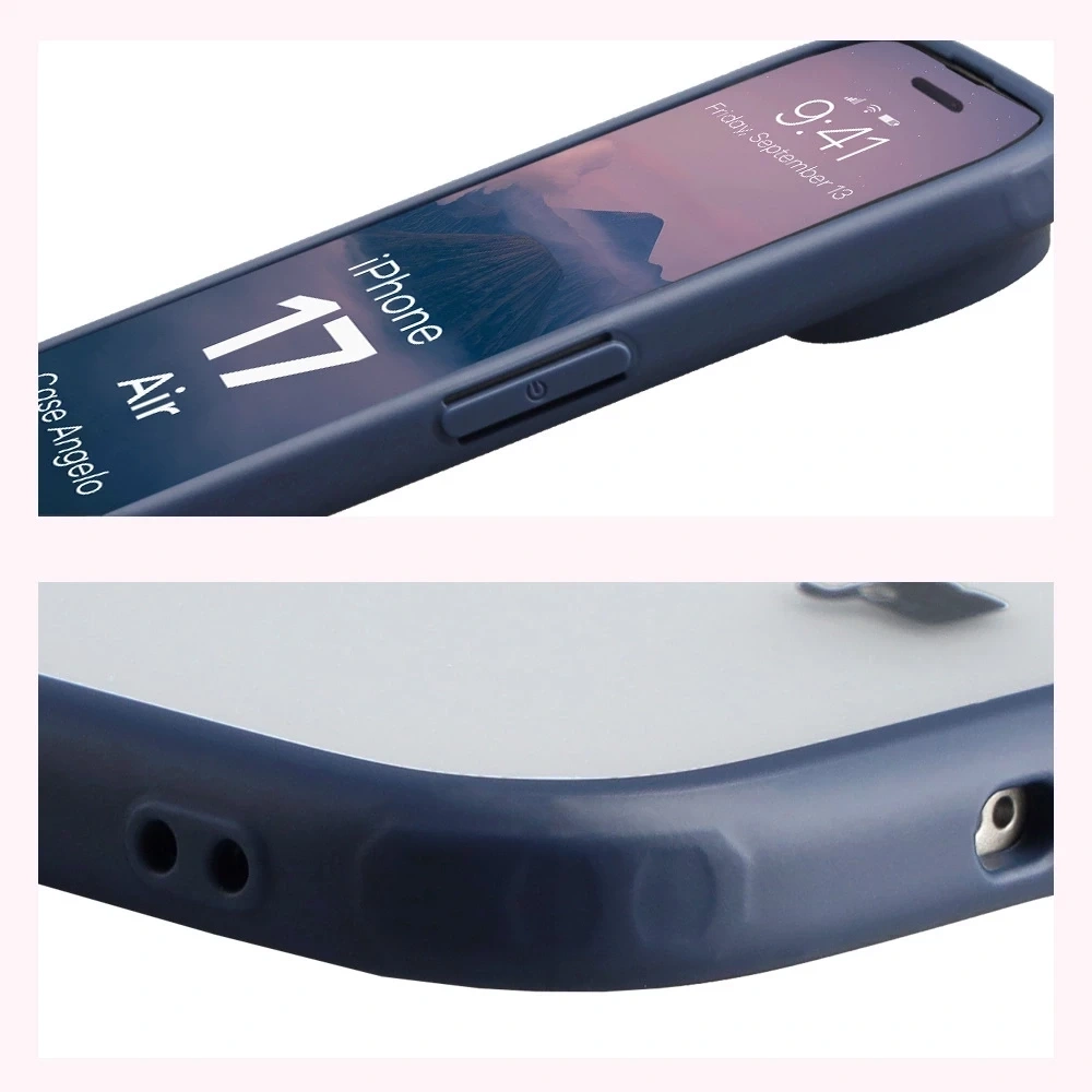 Kryt Bizon Case Angelo Apple iPhone Air semi-transparent with a navy blue frame