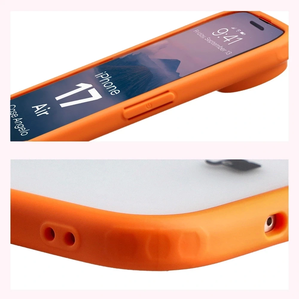 Kryt Bizon Case Angelo Apple iPhone Air semi-transparent with an orange frame