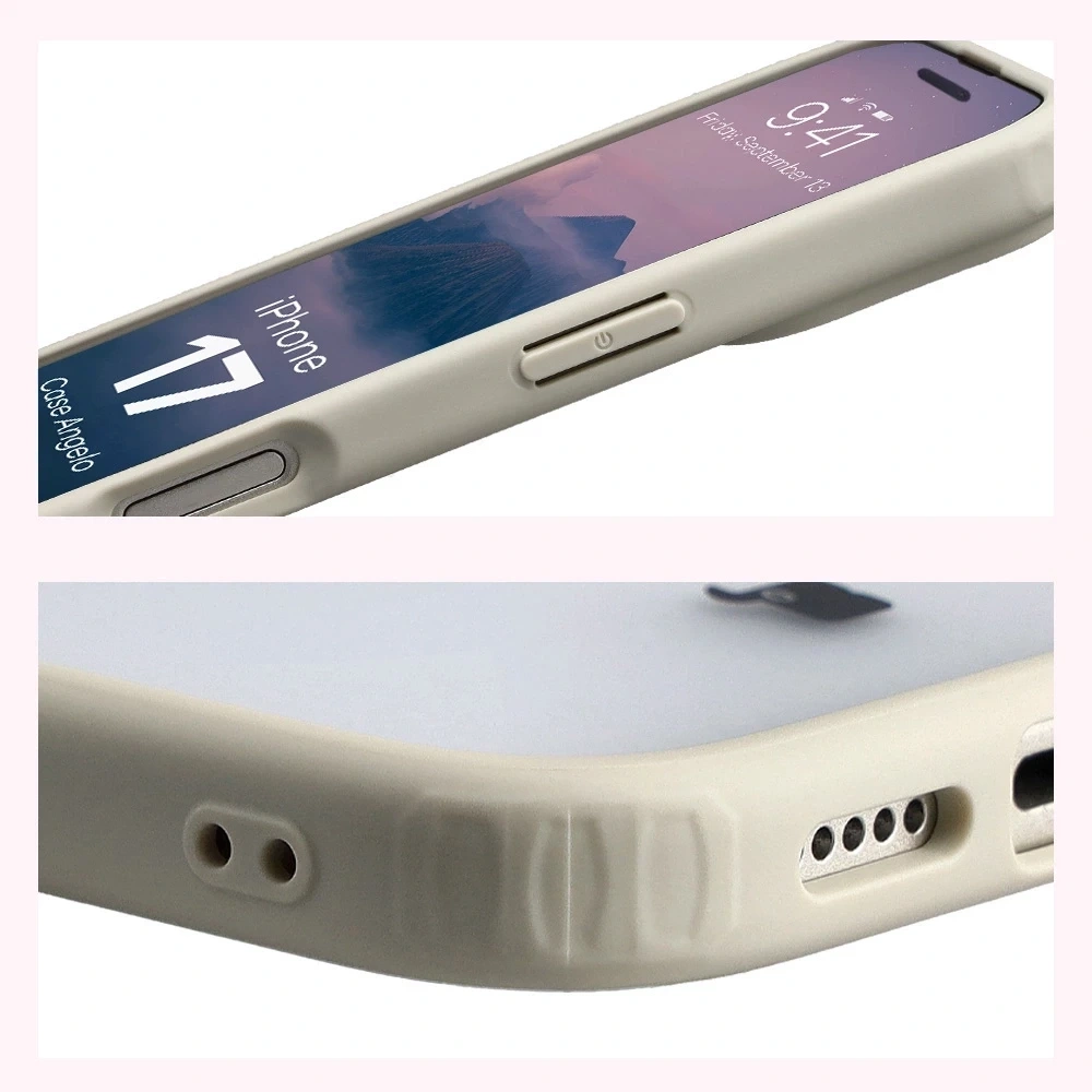 Kryt Bizon Case Angelo Apple iPhone 17 semi-transparent with a beige frame
