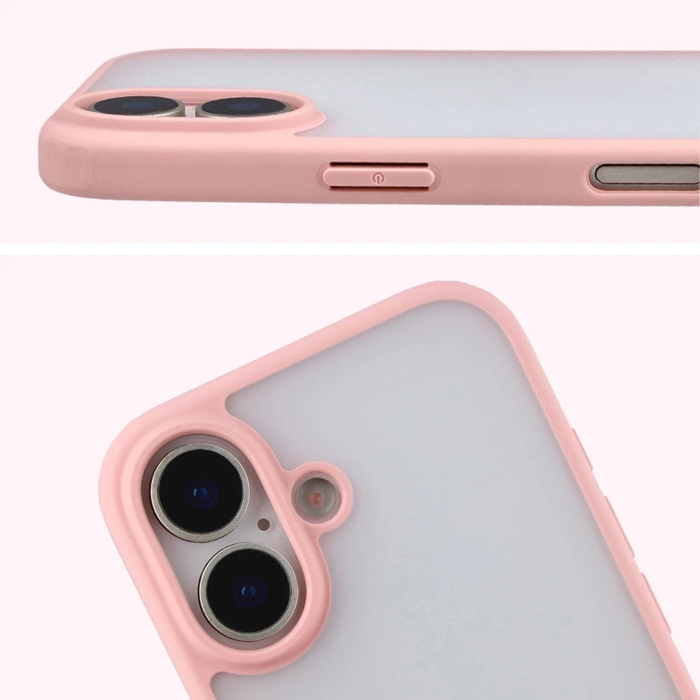 Kryt Bizon Case Angelo Apple iPhone 17 semi-transparent with a light pink frame