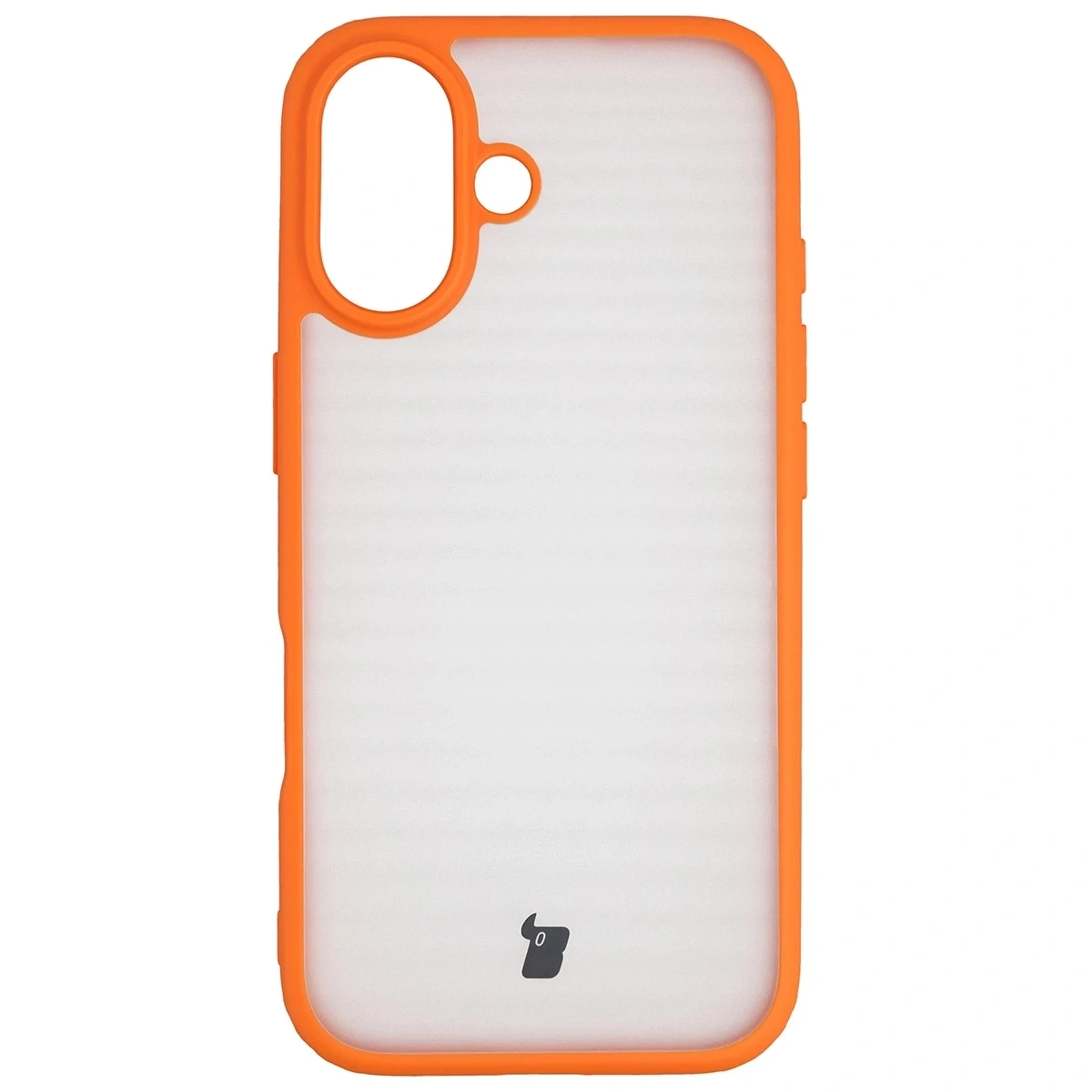 Kryt Bizon Case Angelo Apple iPhone 17 semi-transparent with an orange frame