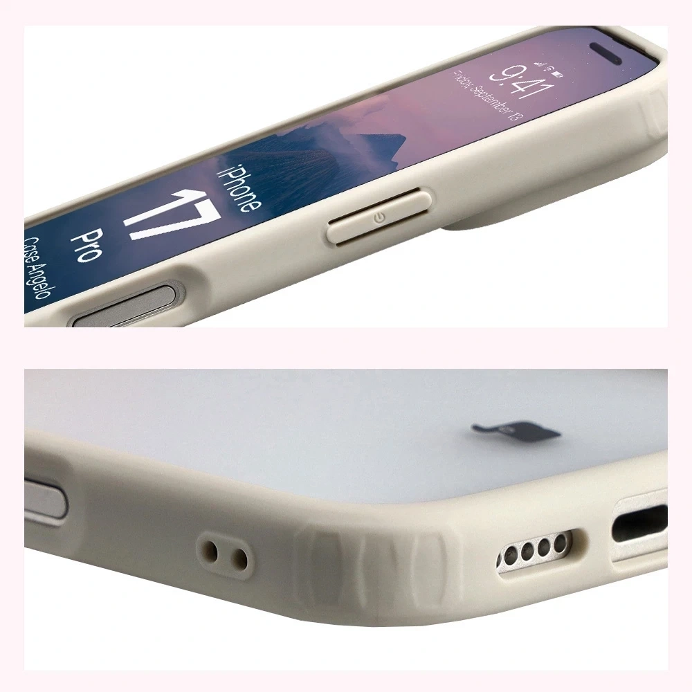 Kryt Bizon Case Angelo Apple iPhone 17 Pro semi-transparent with a beige frame