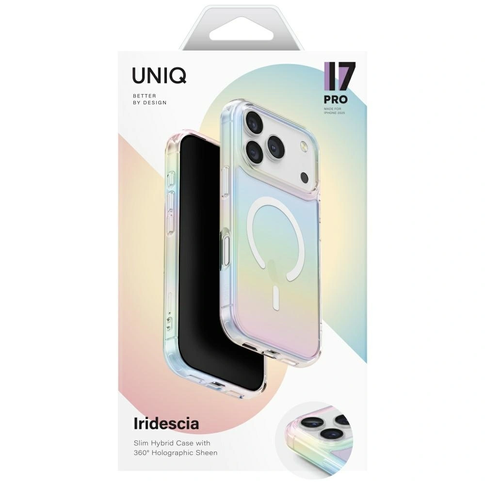 Kryt UNIQ Iridescia Apple iPhone 17 Pro MagClick Charging holo quartz