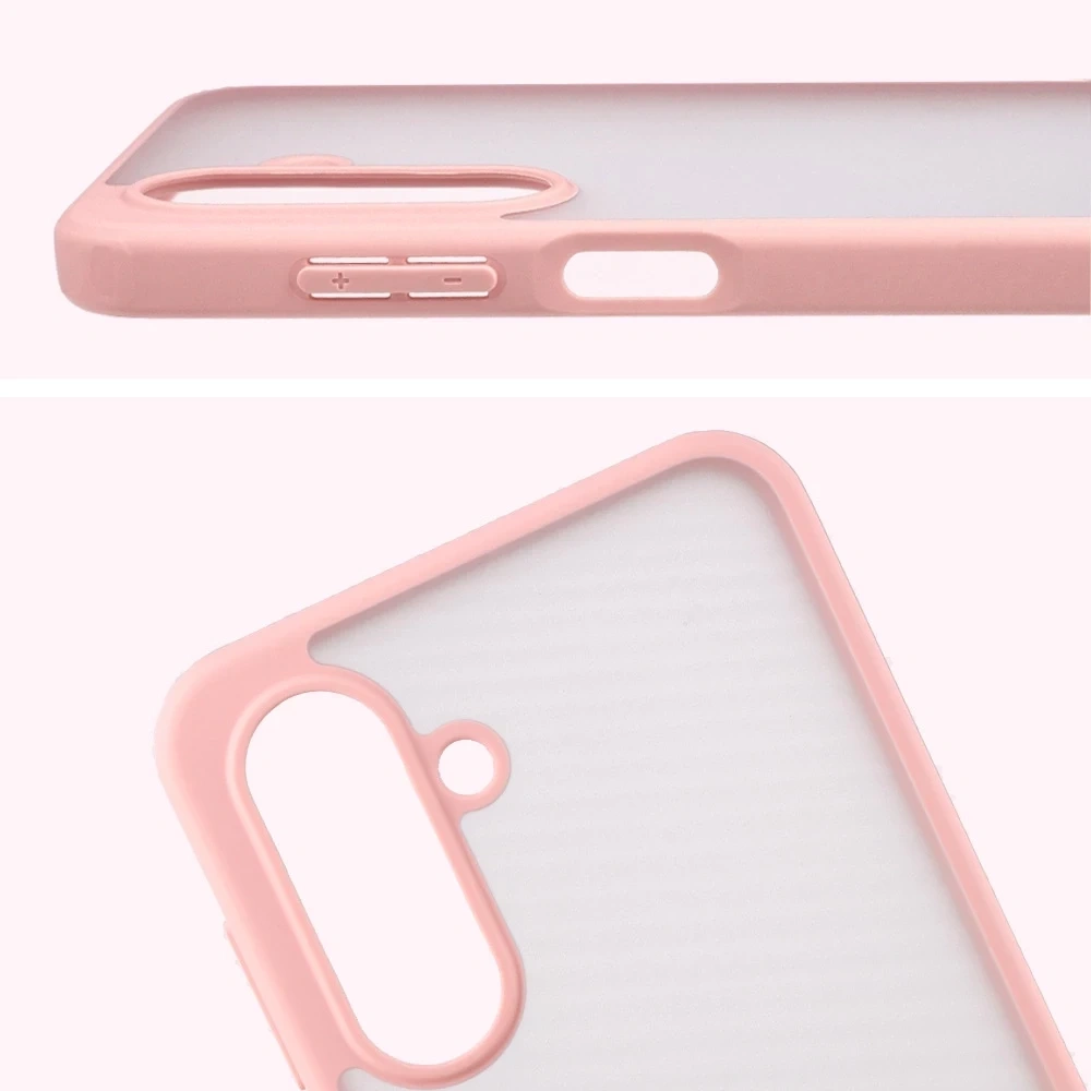 Kryt Bizon Case Angelo Samsung Galaxy A17 5G semi-transparent with a light pink frame