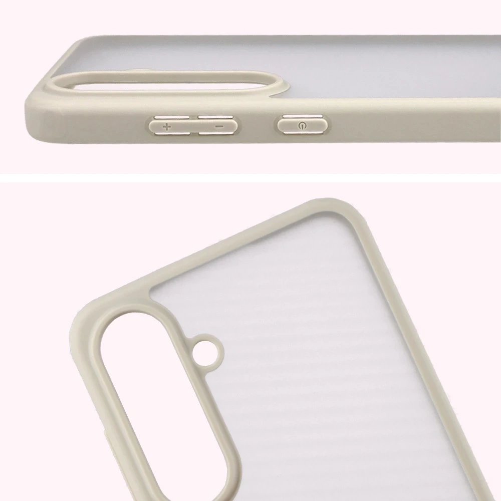 Kryt Bizon Case Angelo Samsung Galaxy S25 FE semi-transparent with a beige frame