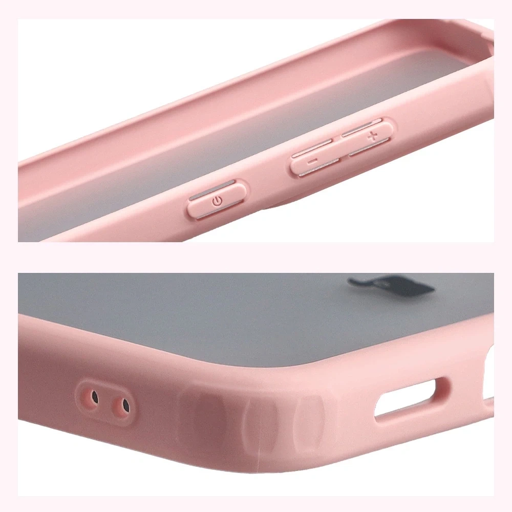 Kryt Bizon Case Angelo Samsung Galaxy S25 FE semi-transparent with a light pink frame
