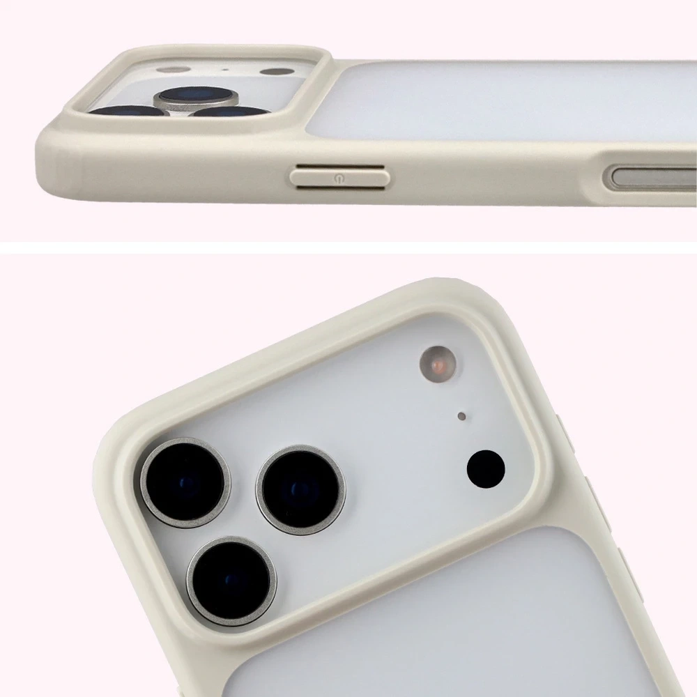 Kryt Bizon Case Angelo Apple iPhone 17 Pro Max semi-transparent with a beige frame