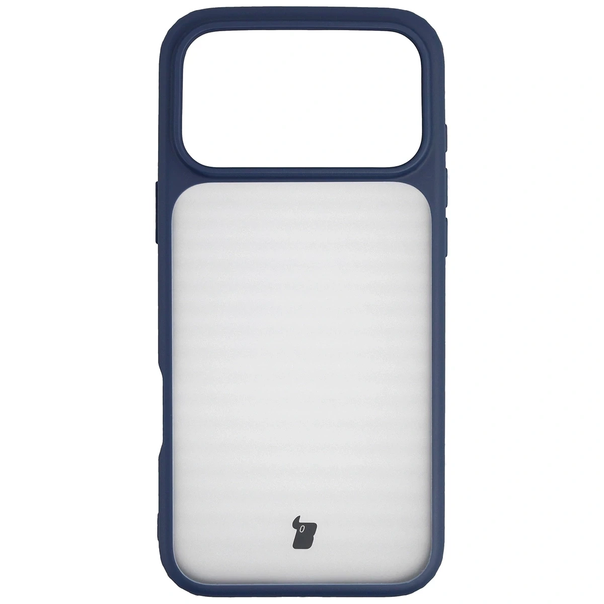 Kryt Bizon Case Angelo Apple iPhone 17 Pro Max semi-transparent with a navy blue frame