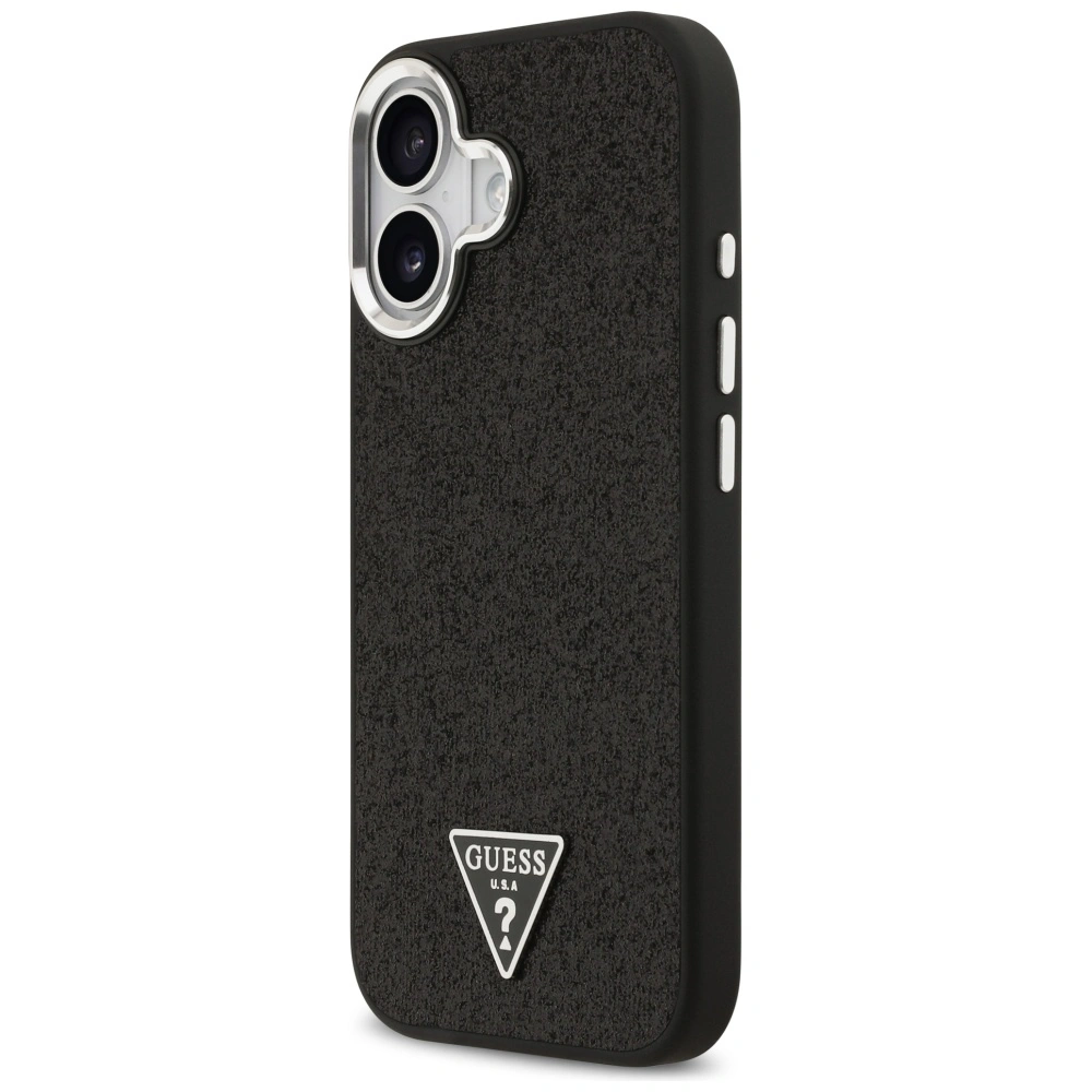 Kryt Guess Glitter Triangle Logo MagSafe Apple iPhone 17 black