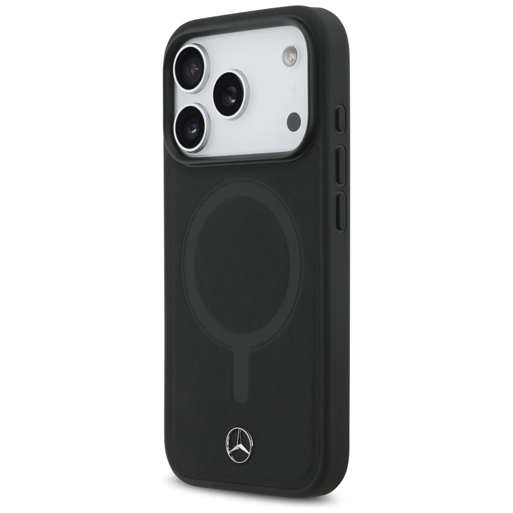 Kryt Mercedes Plain Smooth Leather MagSafe Apple iPhone 17 Pro black